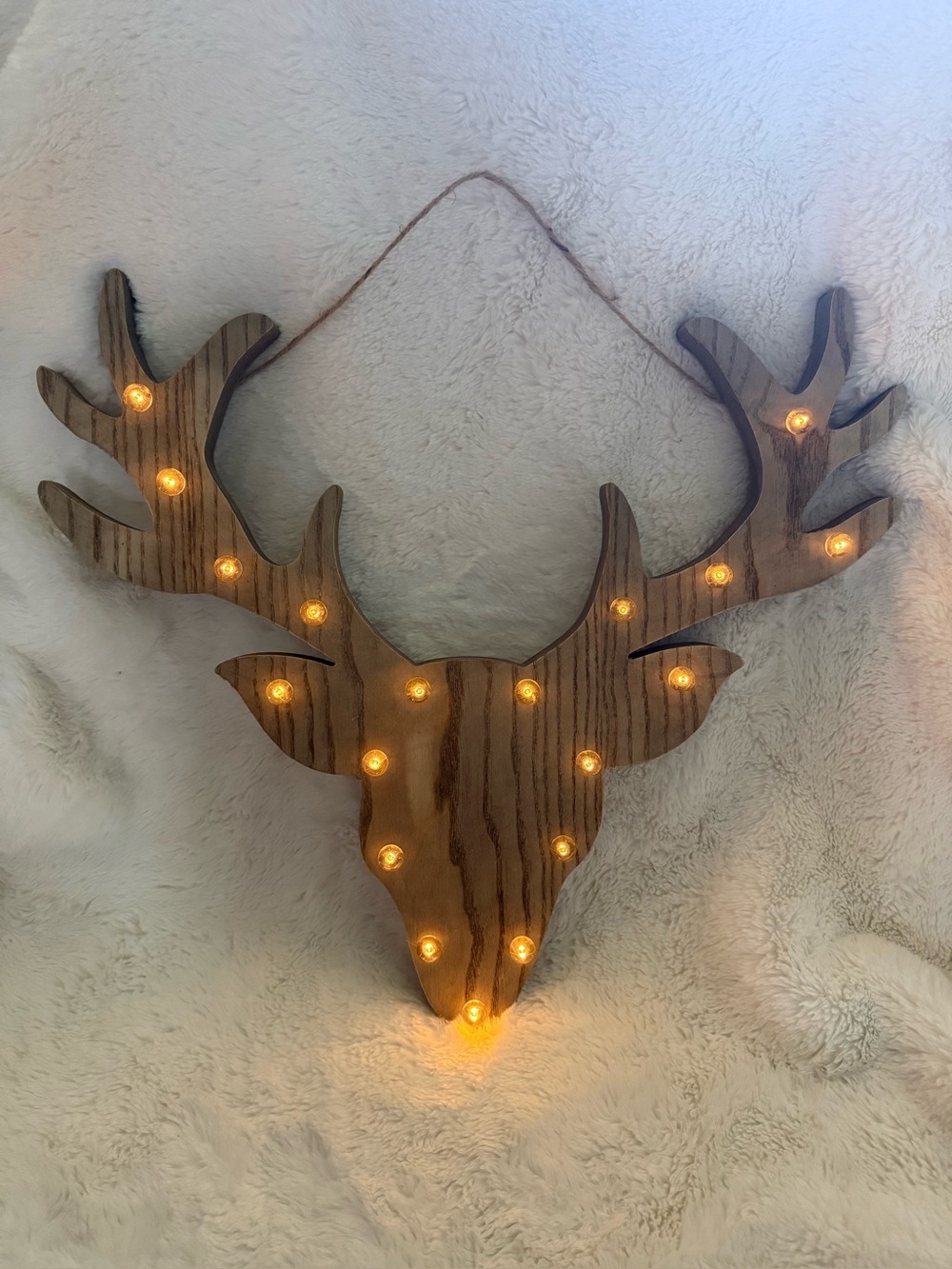 Studio Decor Brown Wooden Deer Head with Warm White LED Lights